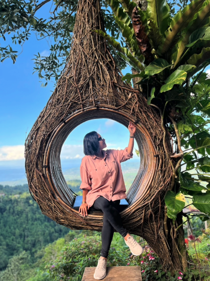 Erin at a North Bali hillside viewpoint